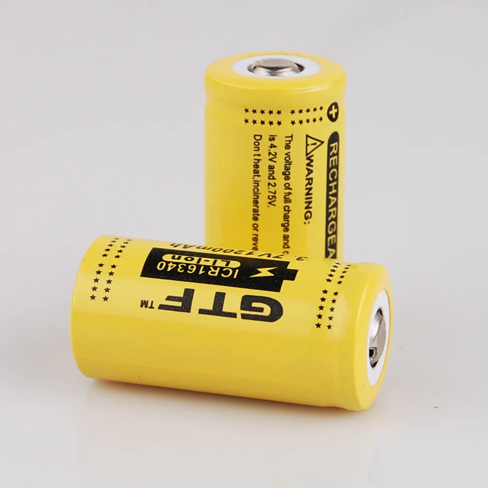 16340 baterii 3.7V 1200mah akumulator litowo-jonowy baterie 16340 CR123 CR123A CR 123 do latarki LED ładowarka ścienna, podróżna komórki