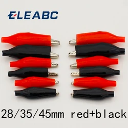 60 PCS Metal Alligator Clip crocodile electrical Clamp FOR Testing Probe Meter 28MM 35MM 45MMBlack and red Plastic Boot