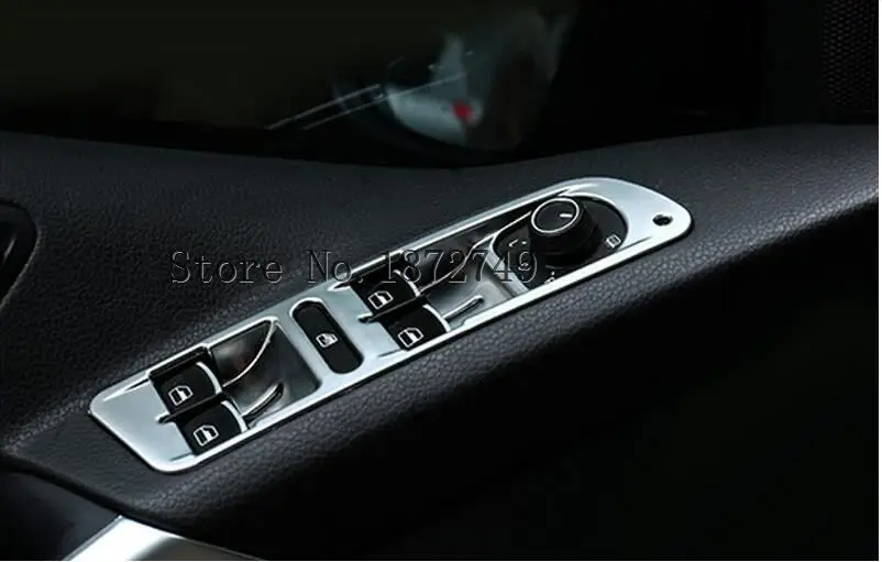 LEFT hand drive! Chromed inside window switch Cover 4pcs For Volkswagen Tiguan 2015 2014 2013 2012 2011 2010