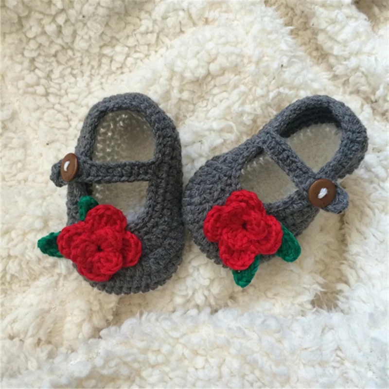 QYFLYXUEQYFLYXUE- Summer Baby hand-woven sandals Baby White Plum crochet toddler shoes Newborn Cotton yarn shoes