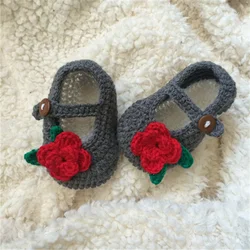 QYFLYXUEQYFLYXUE- Summer Baby hand-woven sandals Baby White Plum crochet toddler shoes Newborn Cotton yarn shoes