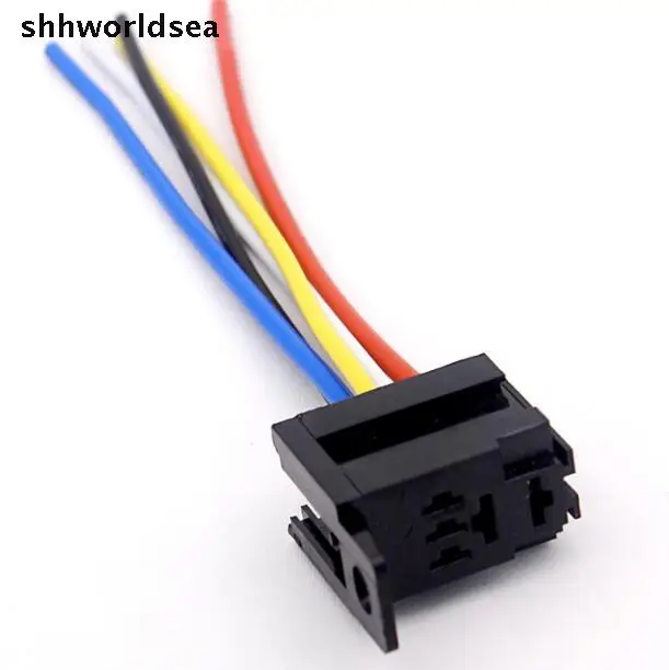 

shhworldsea 10PCS Automotive Relay Sockets 5 Pin Mount, Series Relays 30A Auto relay connector plug car relay holder