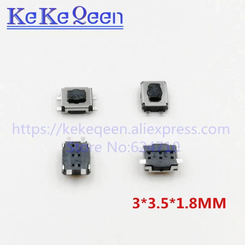 500PCS 3*3.5*1.8mm 3x3.5x1.8mm 3x3.5x1.8H 4P SMD Push Button Switches key switch Tact Switch