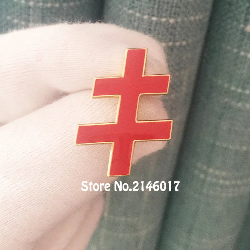 

10pcs Masonic Freemason Enamel Brooches Custom Metal Pins Badges 33rd Degree Scottish Rite Cross Lapel Pin Free Masons Lodge