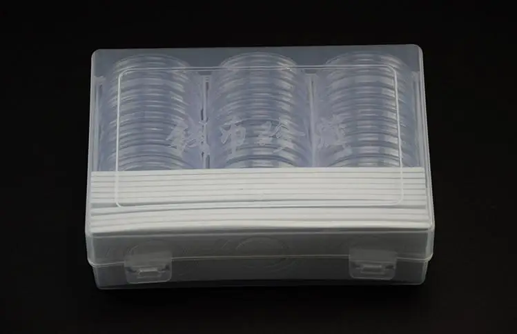 70sets 30pcs/set Plastic Clear Coin Storage Box Round Boxed Coin Holder 17/20.5/25/27/30/32/40mm/46mm Coin Capsule Collection