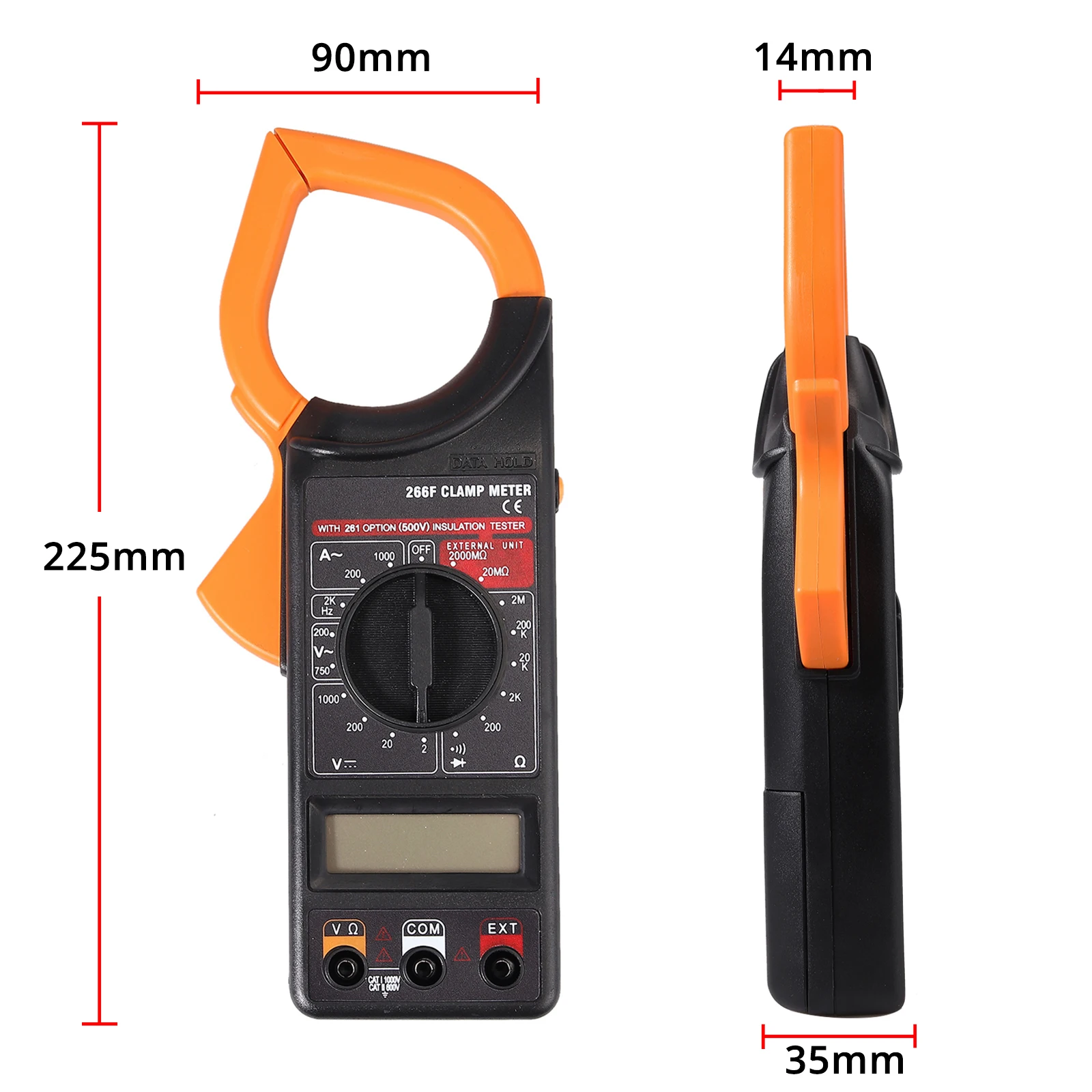 PROSTER LCD Display Digital Clamp Meter AC/DC Current Clamp Ammeter Frequence Resistance Diode Digital Multimeter Tester Kit