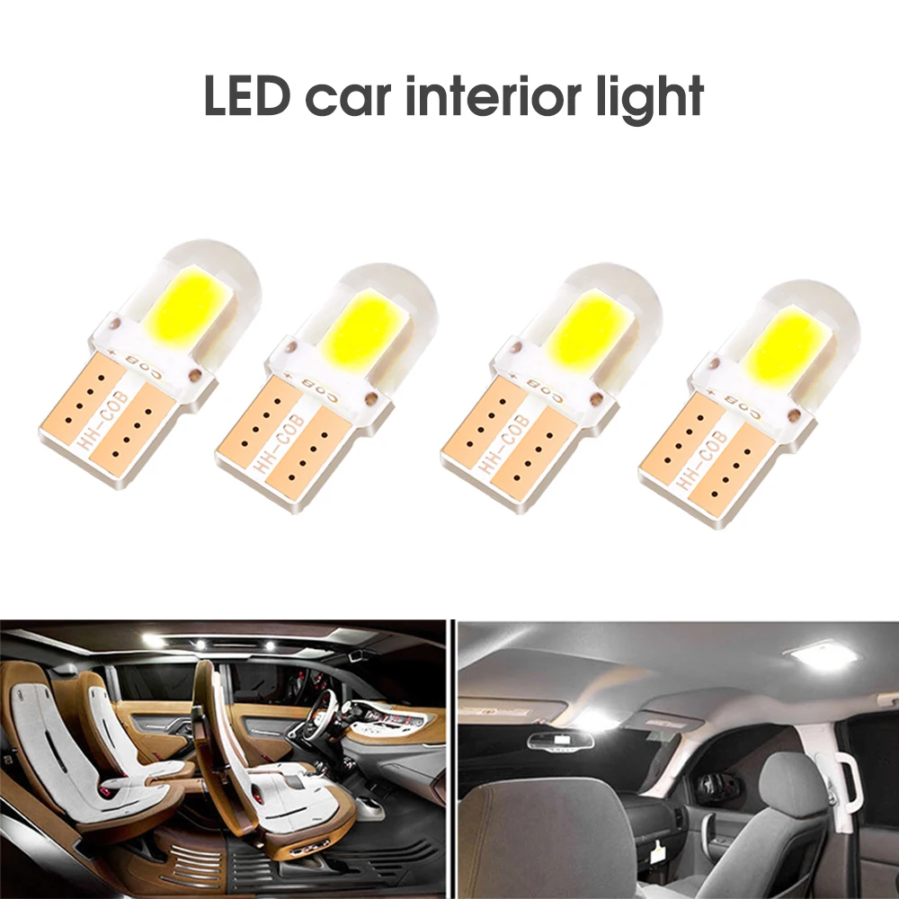 10PCS T10 5730 W5W 4/8/12 SMD Led Car Interior Bulb Canbus Error Free White LED 12V Car Side Wedge Light White Lamp Bulb