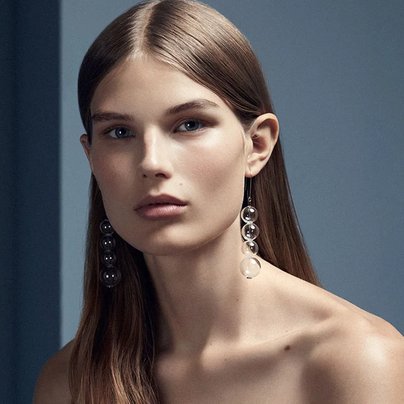 Original Unique Bulbs  Dangle Earrings For Women Cool Clear Glass Ball Long  Jewelry Earrings Femme