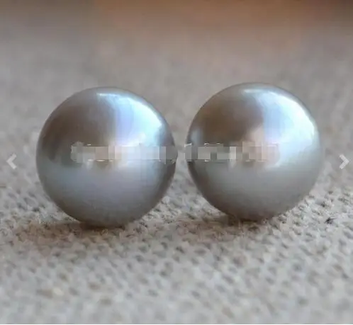 Wedding Bead Jewelry, Aaa 9.5 - 10MM Gray Freshwater Pearl Color Stud Earrings, Bridesmaid Earring, 925 Sterling Silver Jewelry