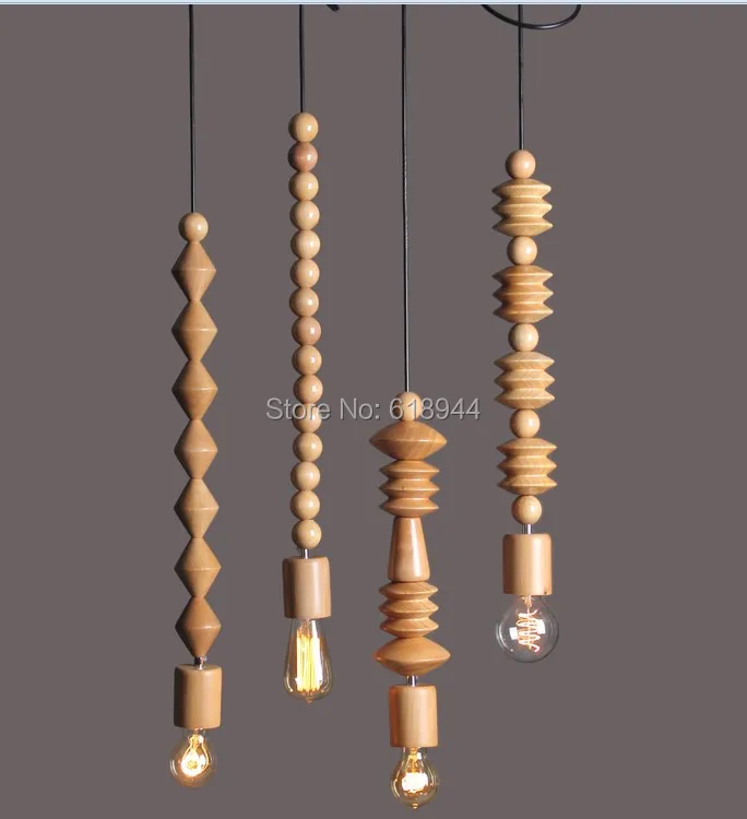 

Modern Brief Creative and Fashion Wood Light Pendant Lights, pendant lamp modern hanglamp, dining room bead pendant lights