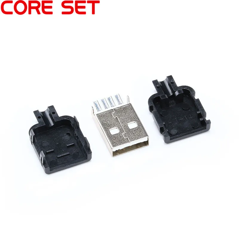 Type A Female or A Male USB 4 Pin Plug Socket Connector With Black Plastic Cover USB Socket or 5pcs male + 5pcs female