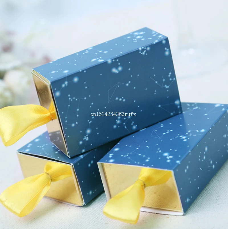 200pcs Romantic Star Theme Paper Candy Box Birthday Wedding Favor Package Box Small Drawer Box For Gifts Baby Shower Wholesale