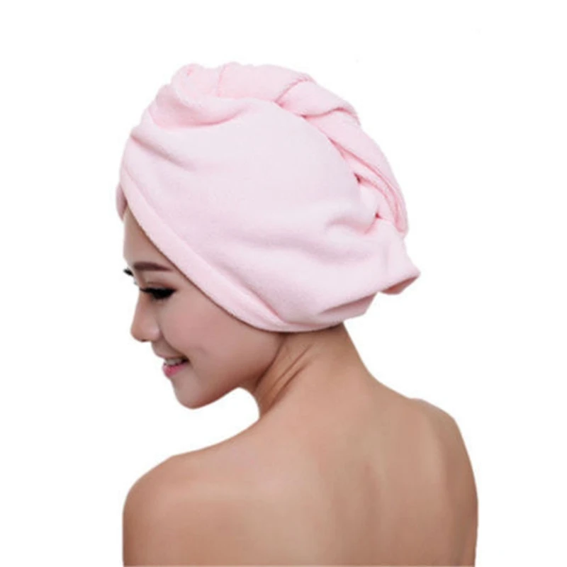 Turbante para secagem de cabelo, microfibra, chapéu toalha envoltório seco para cabelo seco