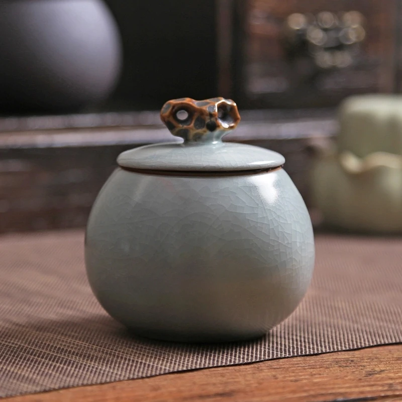 

Tangpin Small Ceramic Tea Caddies Porcelain Tea Canisters Chinese Kung Fu Tea Accessories