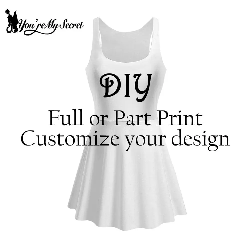 [You\'re My secret] DIY Women Customize Summer Dress Short dress3D Print Sexy Elastic Fitness Dresses