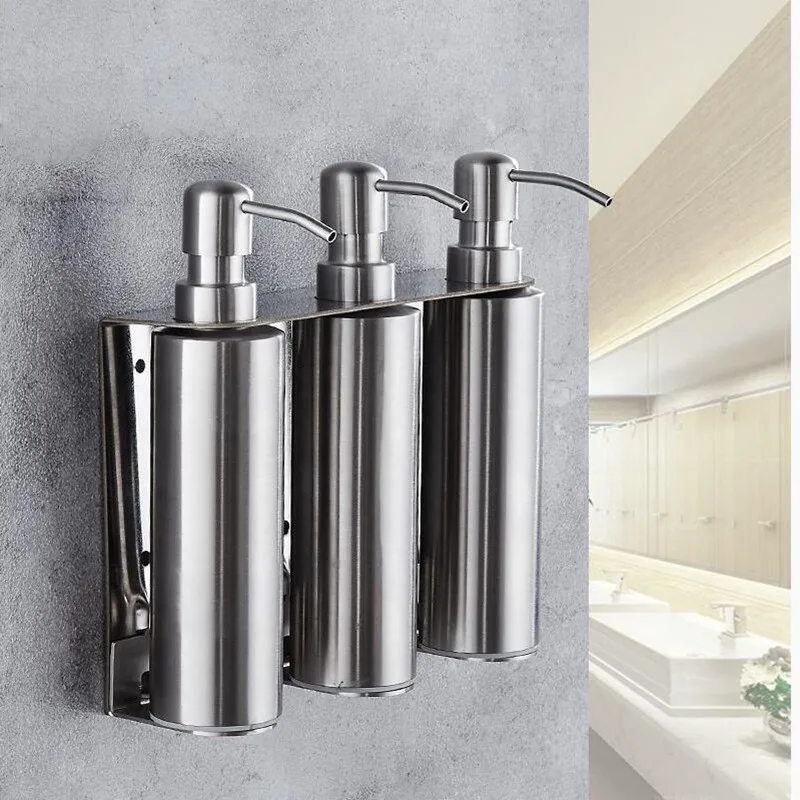 Soap Dispenser Wall mounted bathroom Hand Liquid Soap Dispensers/kitchen soap dispenser 304 Stainless Steel Shampoo bottles