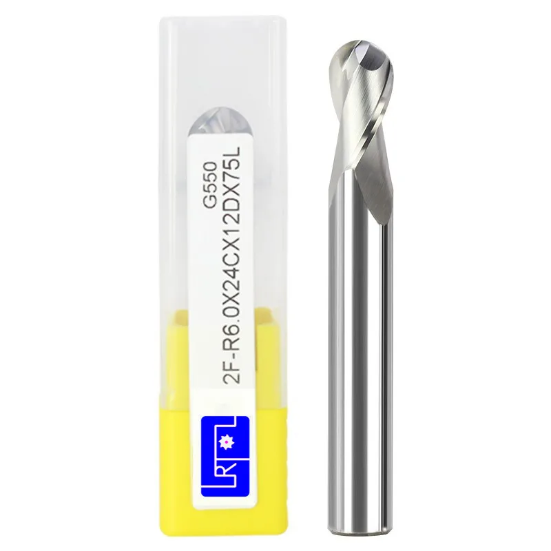 

hrc55 D4 6 8*75 100 150mm 2Flutes ball nose extra long end mill,milling cutter for Aluminum Spiral Bit Carbide CNC