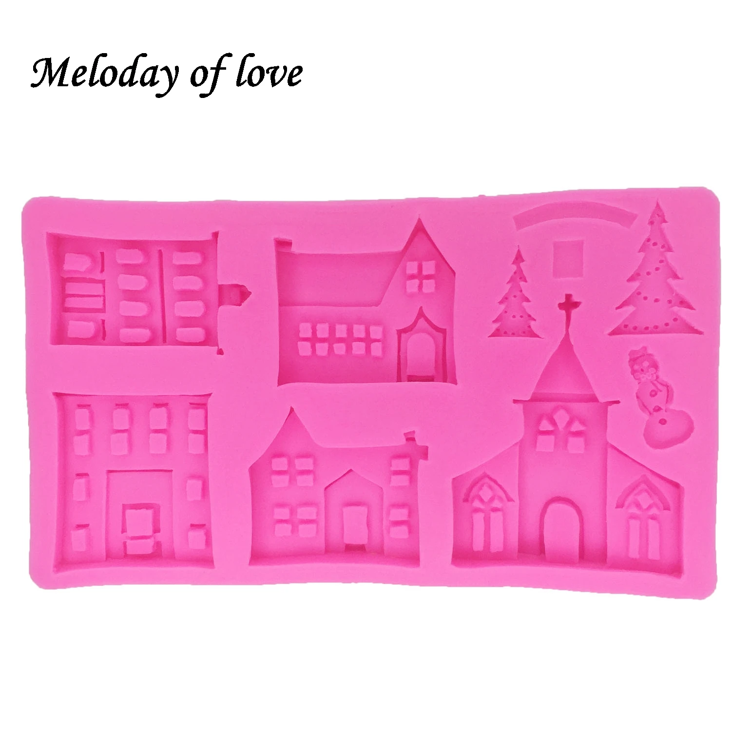 Cartoon castle Mold Fondant Chocolate DIY house Cake Decorating Tools silicone molds Resin Clay dessert decorators Mold T1378