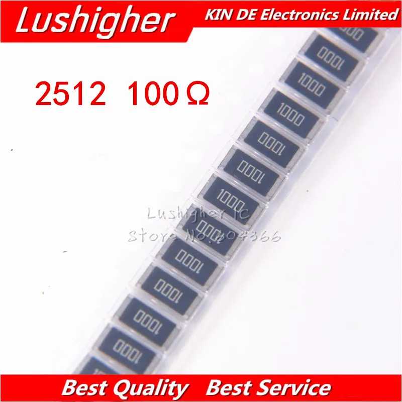 

50PCS 2512 SMD Resistor 1W 1% 100R 100 Ohm 100ohm 1000