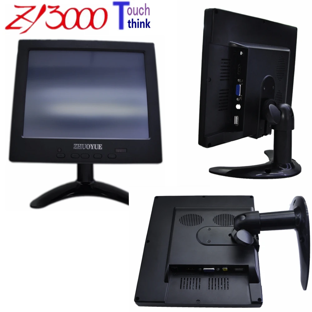 New stock 8 inch 4:3 1024*768 1*VGA  1*HDMI 1*AV Dc 5v~24V Input Usb Capacitive Multi Touch Screen Monitor for car