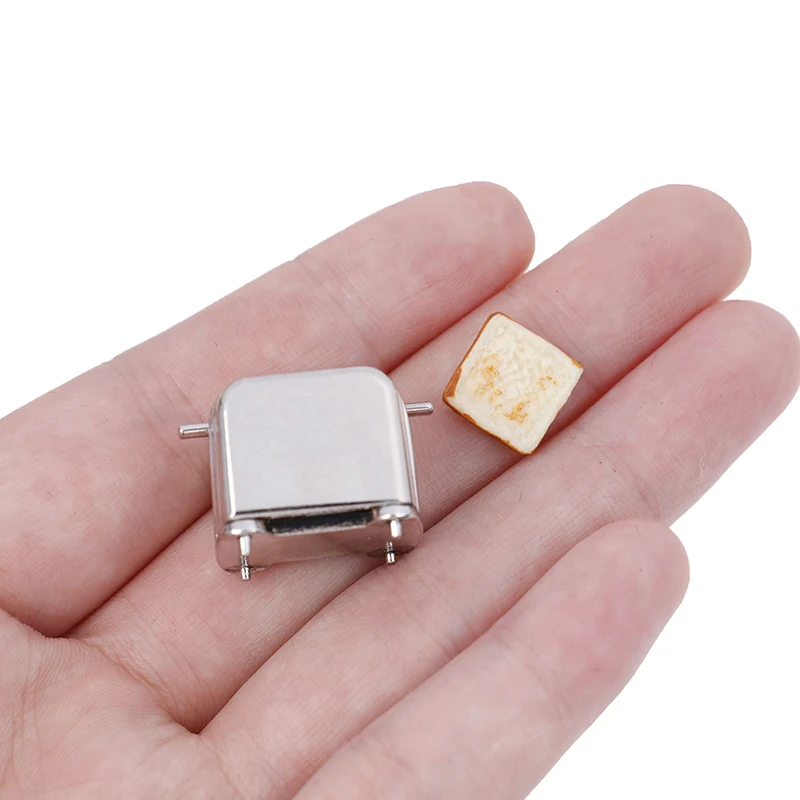 Mini Bread Machine Toaster 1/12 Scale With Toast Miniature Dollhouse Accessories Cute Doll Houses Decoration images - 6