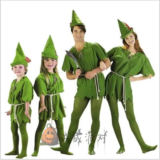 Mới 2017 Peter Pan Trang Phục Hóa Trang Người Lớn Halloween Carvinal Trang Phục Hóa Trang Cho Trẻ Em Nam Nữ Trang Phục Hóa Trang