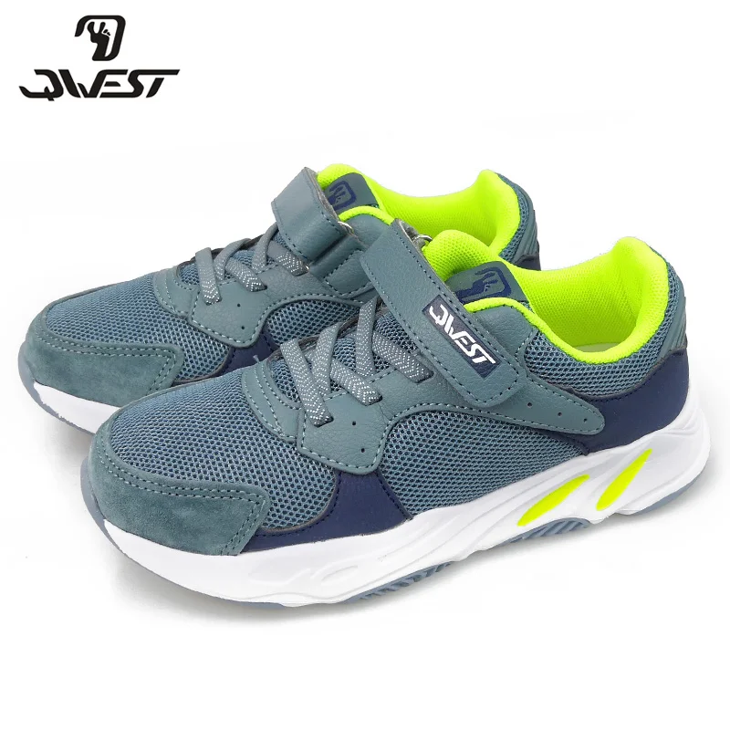 QWEST Spring& Summer Leisure Sports Running Shoes Hook& Loop Outdoor Blue Sneakers for Boy Size 30-36 Free Shipping 91K-NQ-1268