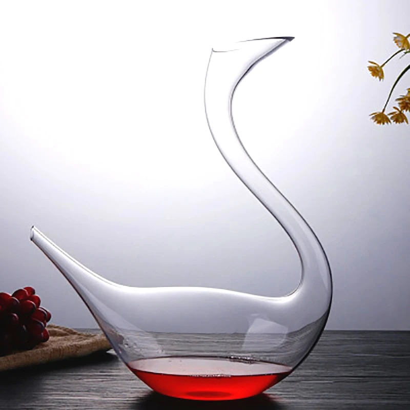 1800ML Lead-free Crystal Glass Swan Red Wine Decanter Decorative Glass Wine Aerator Drinkware Supplies Handicraft Accessories