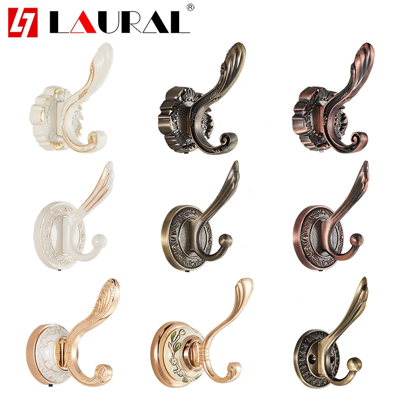 European Clothes Cap Single Hook Wall Hanging Wall Shoe Cabinet Bathroom Kitchen Wall Hooks Single Hardware Metal Chrome Hook