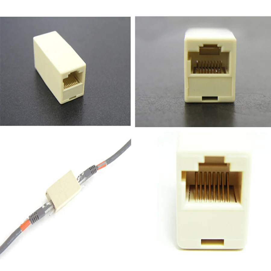 2 stks/partij hoge kwaliteit RJ45 connector kabel netwerk dubbele kop door de gezamenlijke cat5e cat6