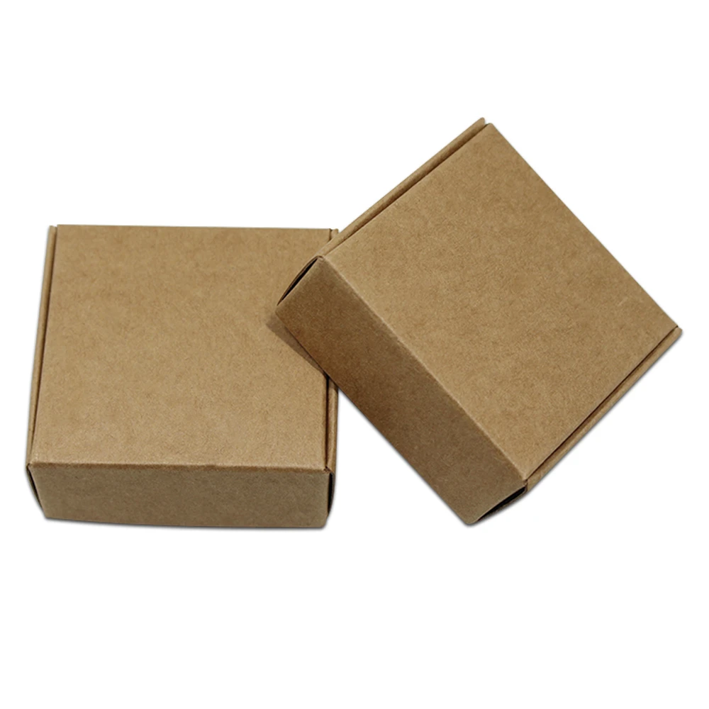 100PCS Blank Small Kraft Paper DIY Gifts Foldable Box Wedding Favors Candy Pack Party Decor Carton Box Jewelry Crafts Packaging