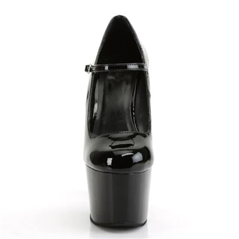 Lacquer thick bottom sexy dancing shoes 17 cm high heels, stage show woman pole dancing shoes