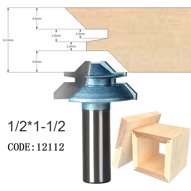 1/2*1-1/2Woodworking tools bakelite milling engraving and milling tool 45degree tenon knife angle of 90 finger board knife fight