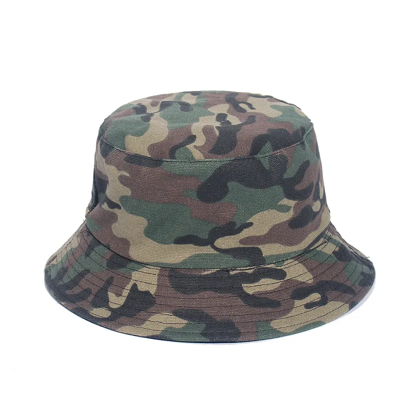 Camouflage Bucket Hat Women And Men Brand New Unisex Caps Casual Double Layer Fabric Hats Panama Beach Fishing Hat Hip Hop Cap