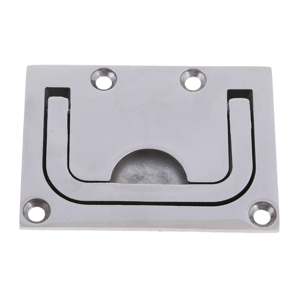 316 Stainless Steel Flush Hatch Pull Lift Ring Handle Marine Boat 76mm x 56mm