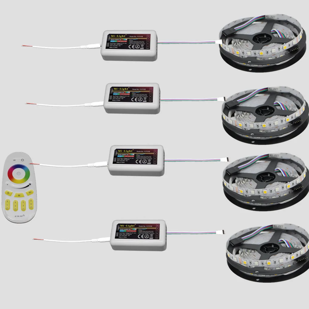 10M 15M 20M RGBW RGBWW Led Strip Light DC12V Waterproof 5050 SMD + mi-light Led Controller + Power adapter Kit