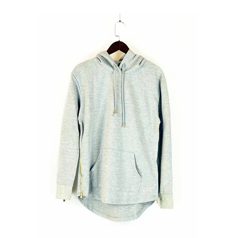 2024 Brand New Mens Hoodies Sweatshirts Streetwear Hip Hop Long Zipper Sweatshirt Cut Extended Men Hoody Sweatshirts For Male