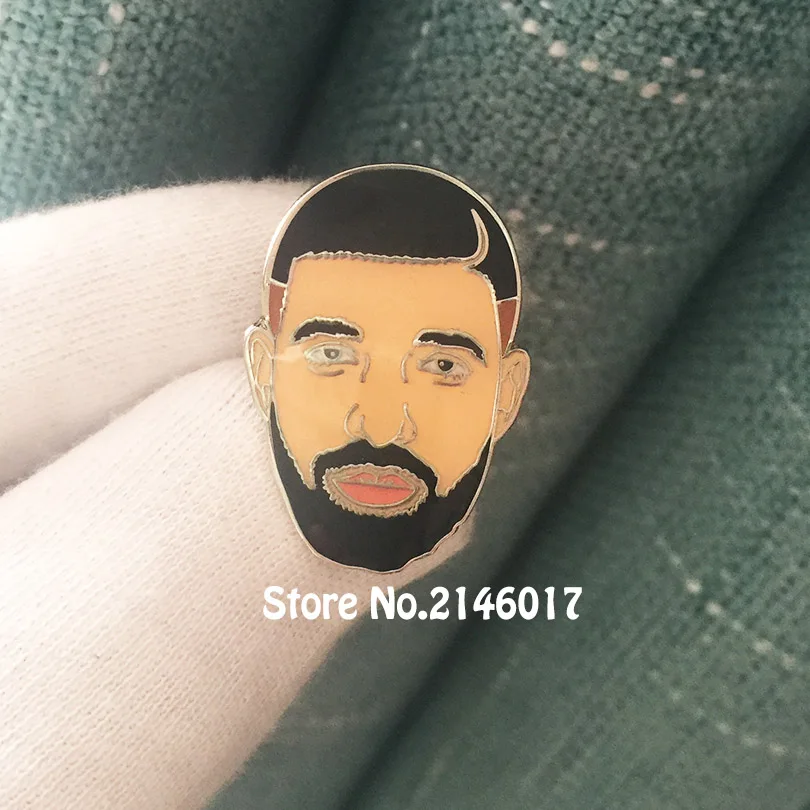 10pcs Musician Meme Lapel Pins and Brooch Drake Head Enamel Pin Champagne Music Metal Badge Art Gift 1'' Popular Craft