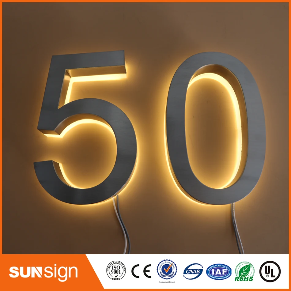 H 30 ซม.CUSTOM LED Illuminated Houseตัวเลขและตัวอักษรป้าย