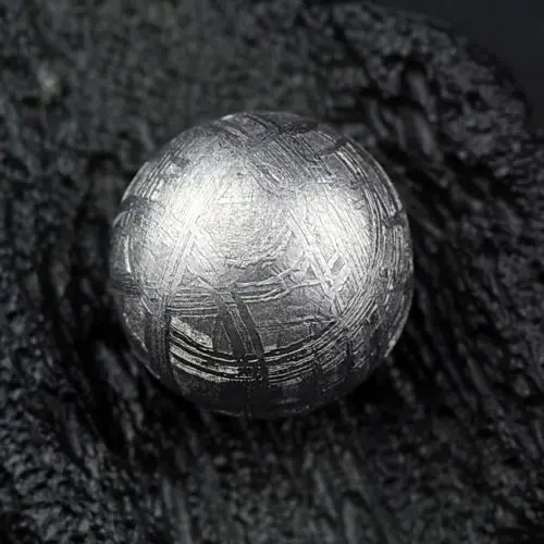 Genuine Natural Gibeon Iron Meteorite Moldavite Loose Round Beads 925 Silver 7mm 8mm 9mm One Bead AAAAA