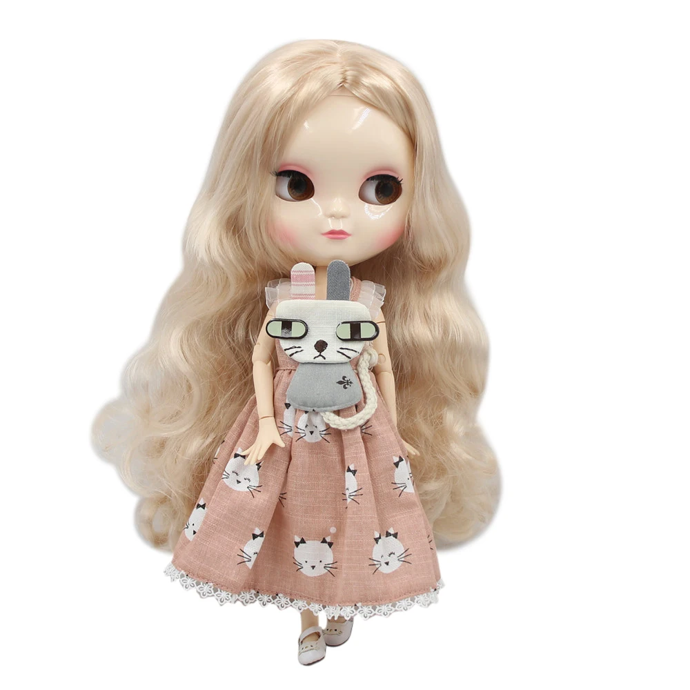 

DBS ICY doll No.BL3139 with long blonde curly hair white skin and A-cup joint body, girls gift child's toy