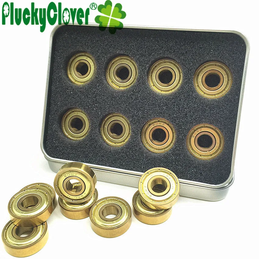 10 صناديق 608zz الذهب تحمل لوح التزلج تحمل 8 مللي متر تتحمل التاتينوم حذاء تزلج بعجلات حيلة سوينغ سكوتر الأرض لوح ركوب الأمواج محامل