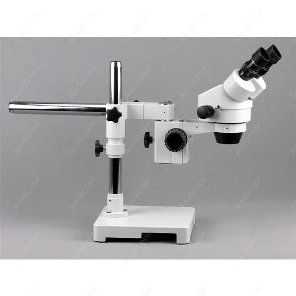 AmScope SM-3B Series Binocular Zoom Stereo Microscope 3.5X-90X on Single Arm Boom Stand