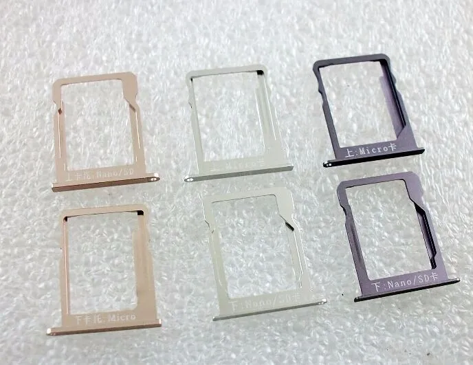 2PCS/Set For Huawei Ascend Mate 7 SIM Card Tray + Micro SD Memory Nano Card Tray Holder 3 Colors