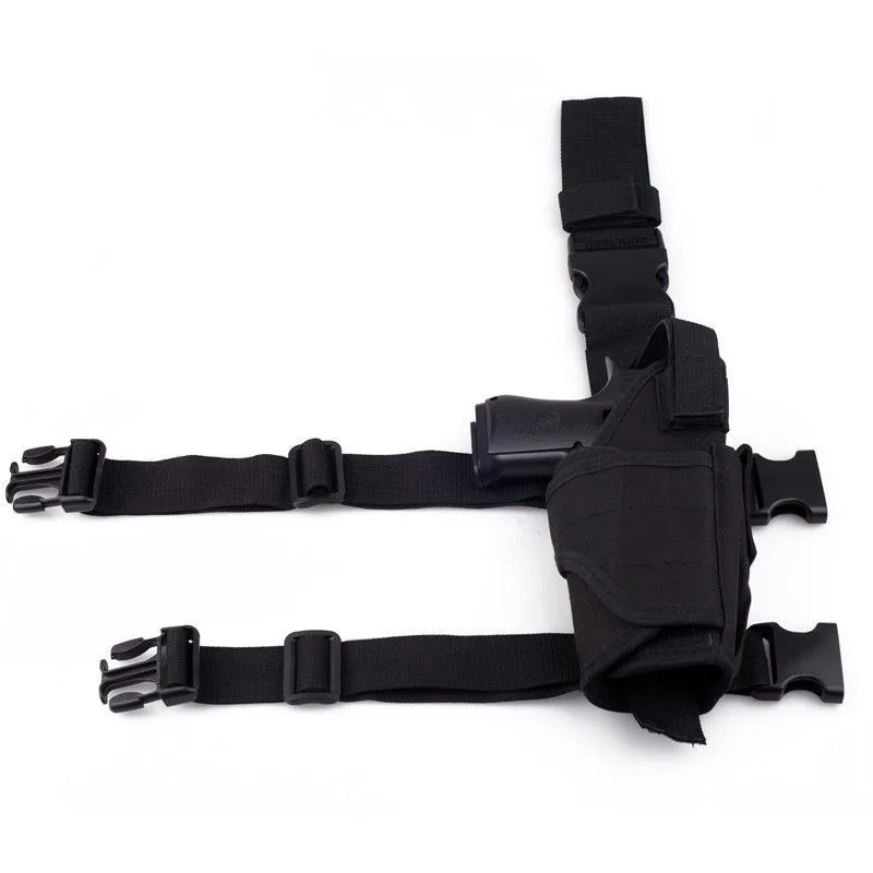 

Universal Right Handed Drop Leg Gun Holster Tactical Thigh Bag Pouch with Adjustable Legs Harness for All Short Guns