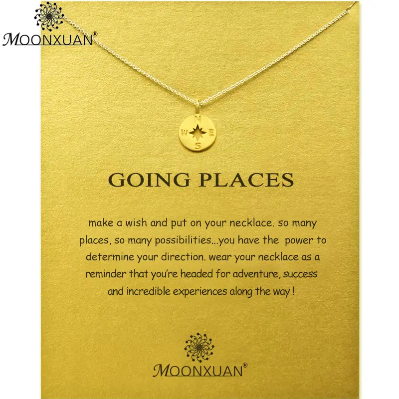 30pcs/Lot Gold Card Summary 2:The Tree Of Life Compass Anchor Key Choker Gold Statement Jewelry Chain Women Pendant Necklace