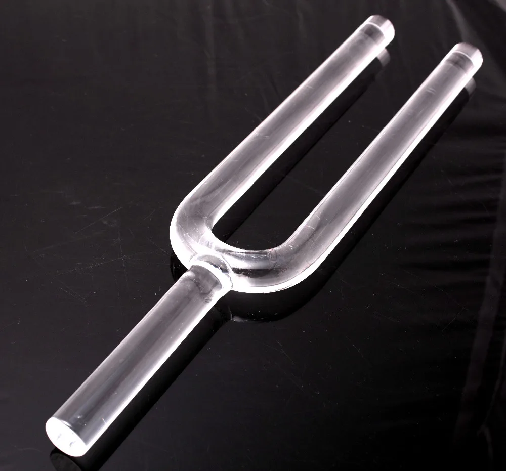 CVNC 16mm 440/432Hz C/D/E/F/G/A/B Note Clear Quartz Crystal Singing Tuning Fork for Sound Healing and Meditation with Mallet