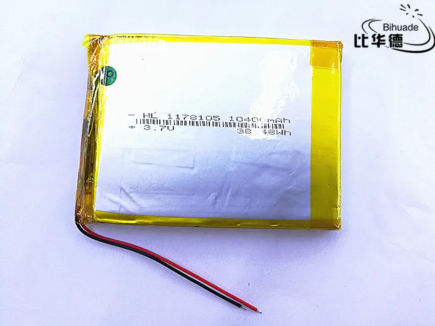 1pcs Liter energy battery rechargeable lipo battery cell 3.7 V 1178105 10400 mah tablet lithium polymer battery