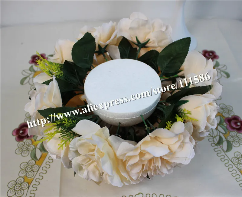 SPR -champagne  10pcs/lot wedding road lead artificial wedding table rose flower wall center flower ball decoration