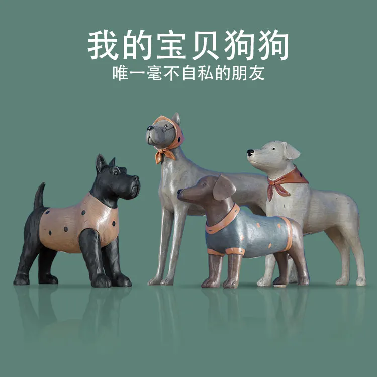 A large European country wind wind study room personalized gift pet collection creative puppy craft decorations